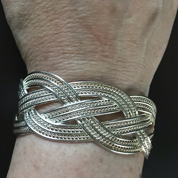 ❤️❤️❤️ Sterling Silver Braided Cuff Bracelet❤️❤️❤️ - Picture 5 of 8